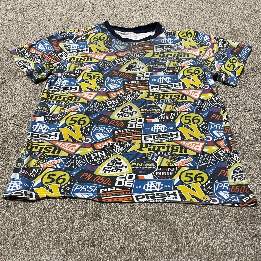 Parish Nation Boys T-Shirt All Over Print PRS Racing Graphic Tee Kid's XL